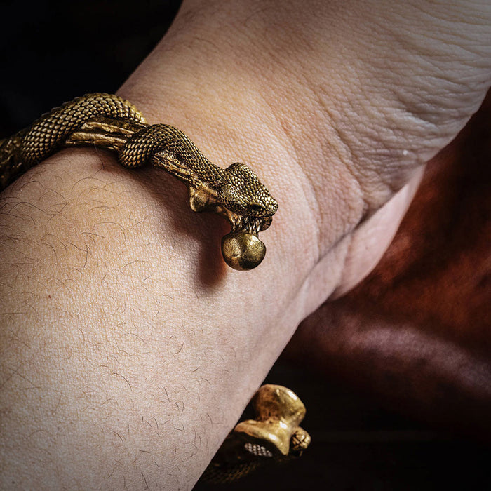 coppertistwu Twisted Snake Cuff Bracelet with Zircon Eyes 7''