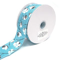 Cotton Boll Stems Linen Ribbon, Aqua, 1-1/2-Inch, 10 Yards