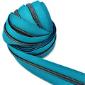 Crystal Teal | #5 Black Nickel Zipper by the Yard - 3 Yard Singles