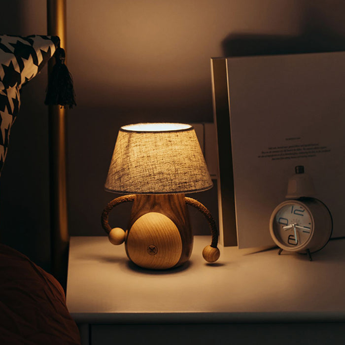 Cute Animal Night Light Creative Gifts Wooden Touch Control Table Lamp-3 Light Mode