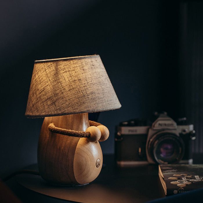 Cute Animal Night Light Creative Gifts Wooden Touch Control Table Lamp-3 Light Mode
