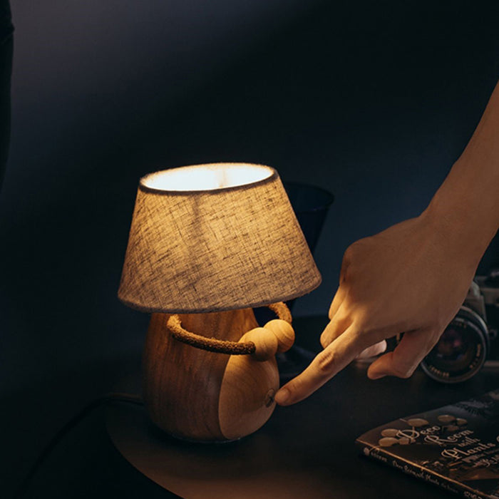 Cute Animal Night Light Creative Gifts Wooden Touch Control Table Lamp-3 Light Mode