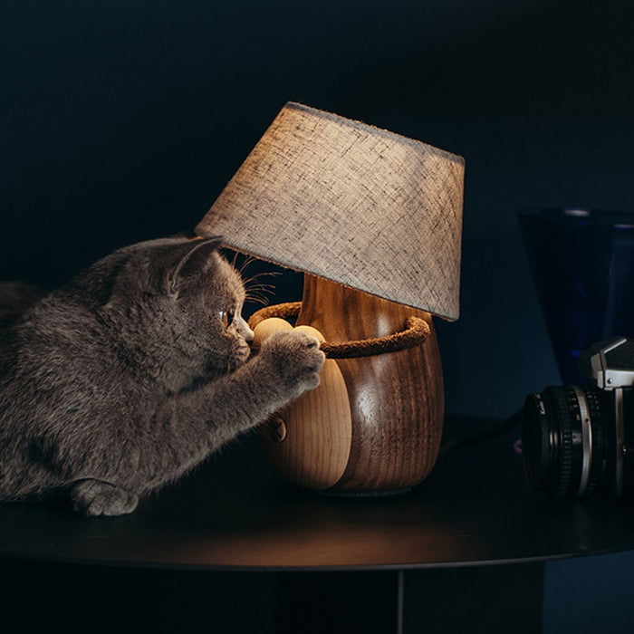 Cute Animal Night Light Creative Gifts Wooden Touch Control Table Lamp-3 Light Mode