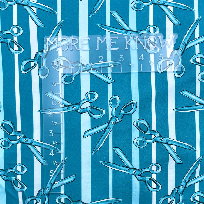 CW Teal Striped Scissors | 1 Yard Cut