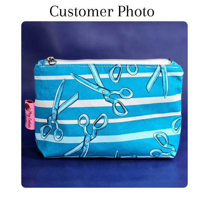 CW Teal Striped Scissors | 1 Yard Cut