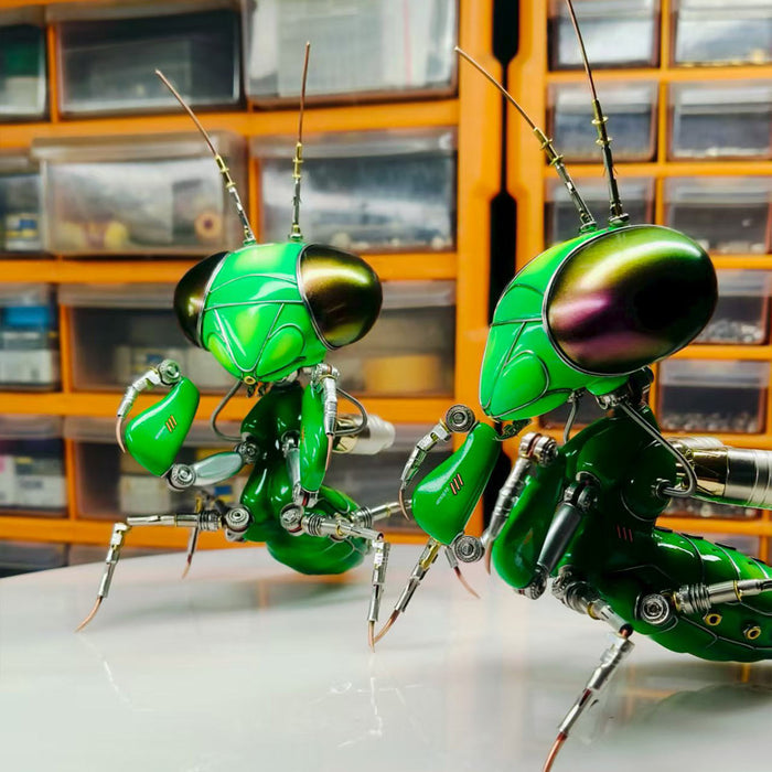 Cyberpunk Metal Mantis Model Insect Art Sculpture