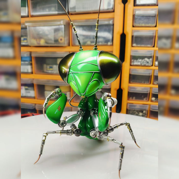 Cyberpunk Metal Mantis Model Insect Art Sculpture