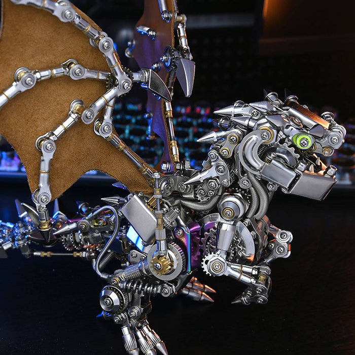 Cyberpunk Pterosaur Dinosaur with Wings Mechanical 3D DIY Metal Puzzle 1450+PCS
