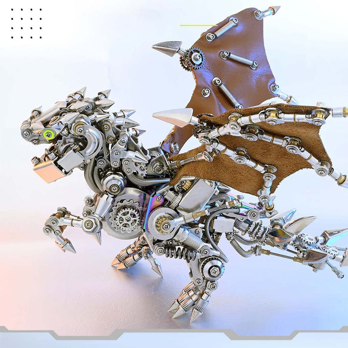 Cyberpunk Pterosaur Dinosaur with Wings Mechanical 3D DIY Metal Puzzle 1450+PCS