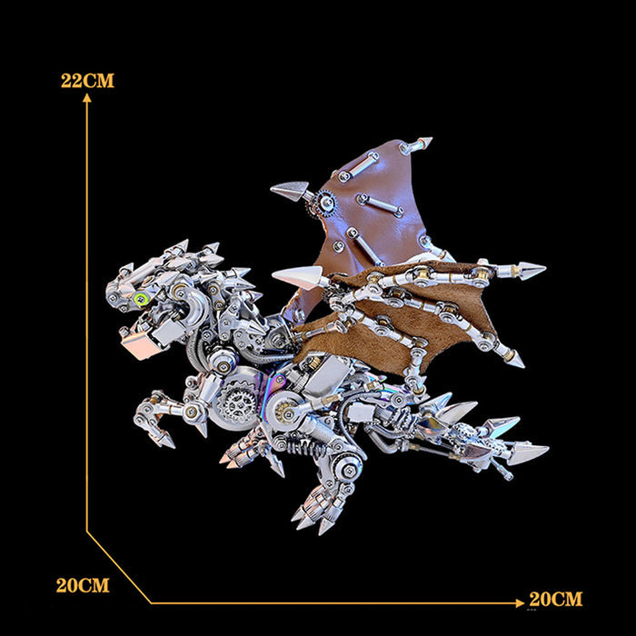 Cyberpunk Pterosaur Dinosaur with Wings Mechanical 3D DIY Metal Puzzle 1450+PCS