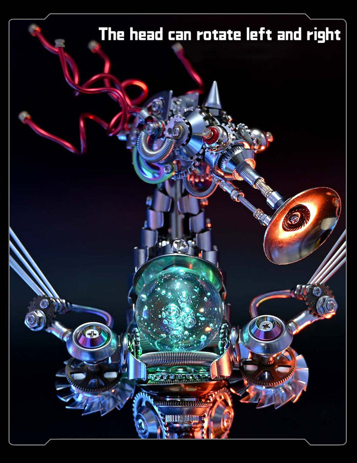 Cyberpunk Seahorse with Music Box Deep-sea 3D Metal Puzzle Mechanical Assembly Model Kit 1000+PCS