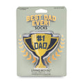 Living Royal Dad Trophy men's crew socks in 3d trophy-shaped packaging, front view.