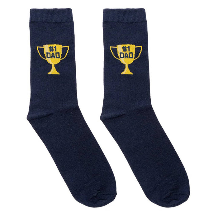Living Royal Dad Trophy men's crew socks, flat.