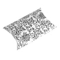 Damask Pillow Boxes Favors, 3-Inch, 12-Piece, White/Black