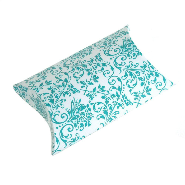 Damask Print Pillow Boxes Favors, 3-Inch, 12-Piece