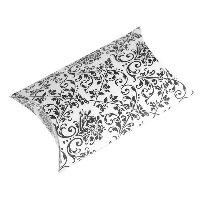 Damask Print Pillow Boxes Favors, 3-Inch, 12-Piece