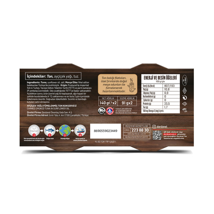 Dardanel Smoked Tuna brings rich, naturally smoky flavor to your kitchen in a convenient 2 x 140 g pack.