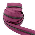 Deep Amaranth Purple  | #5 Black Nickel Zipper by the Yard - 3 Yard Singles