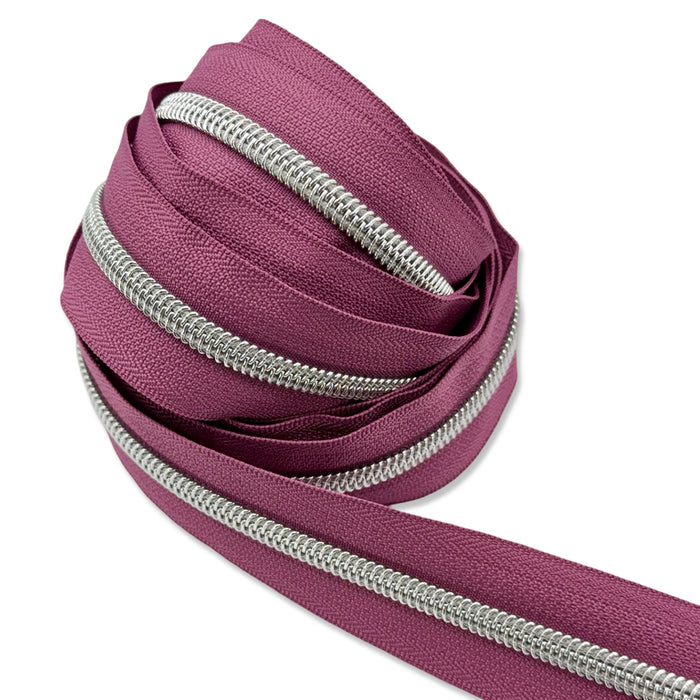Deep Amaranth Purple  | #5 Nickel Zipper by the Yard - 3 Yard Singles