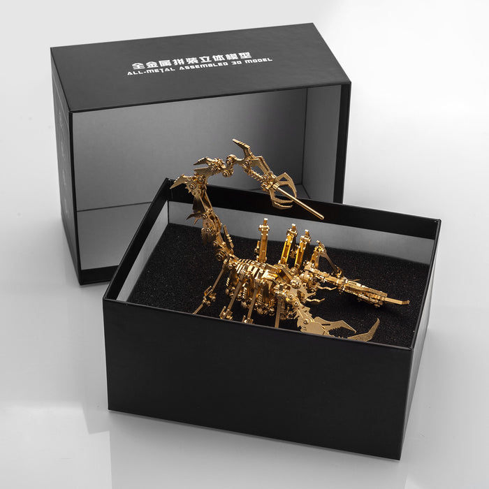 Detachable 3D Metal Puzzle Scorpion DIY Model Kit 3D Jigsaw Puzzles for Adults Golden + Silver