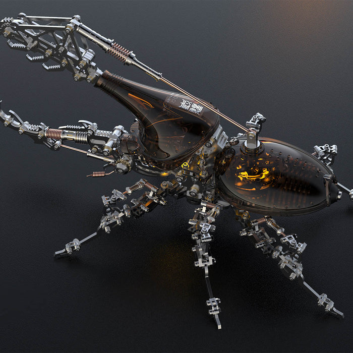 DIY 3D Assembly Mechanical Dynastes Insect Model Creative Toy Set (1,014PCS/Gold)
