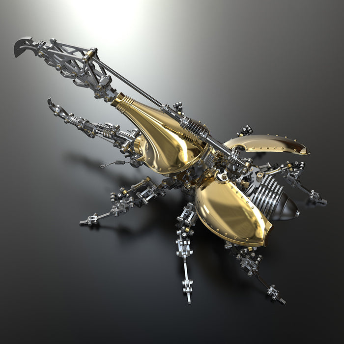DIY 3D Assembly Mechanical Dynastes Insect Model Creative Toy Set (1,014PCS/Gold)