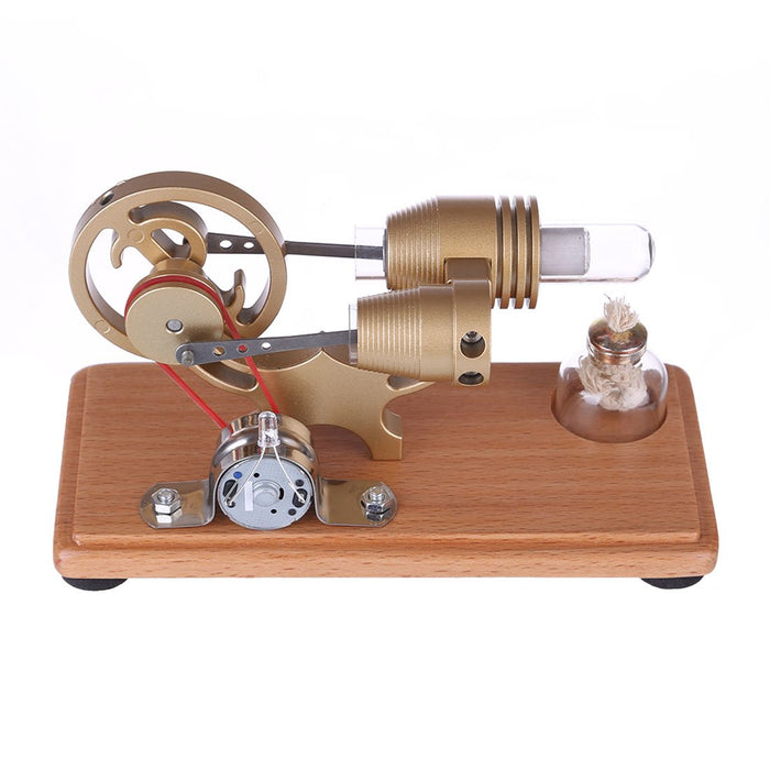 DIY γ-shape Assembly Led Stirling Engine Kit Generator Sterling Model Retro Science Educational Toy