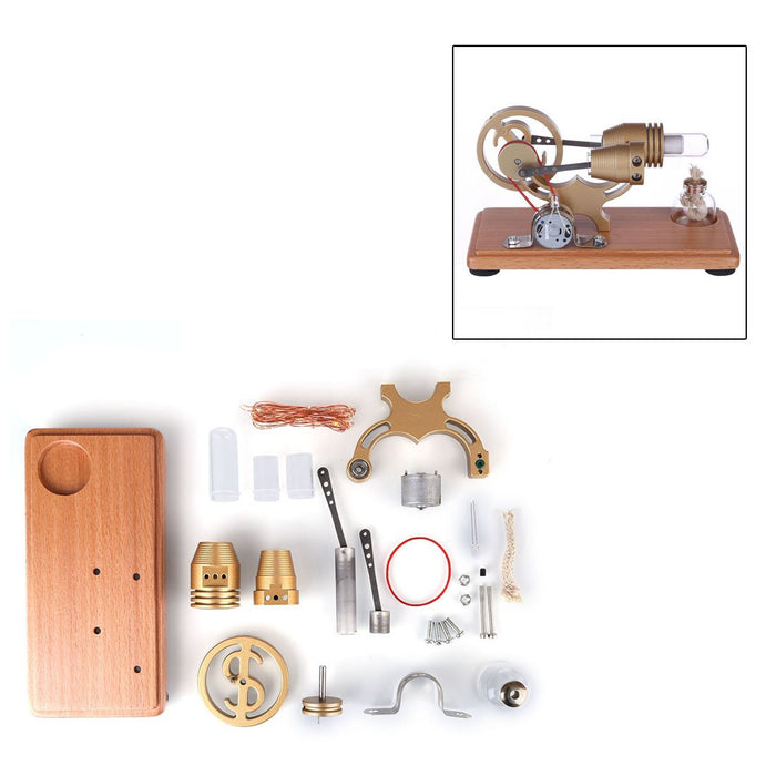 DIY γ-shape Assembly Led Stirling Engine Kit Generator Sterling Model Retro Science Educational Toy