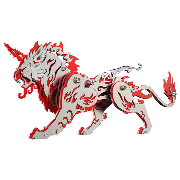 DIY Assembly Ancient Chinese Tiger Beasts 3D Metal Model Kits Toy