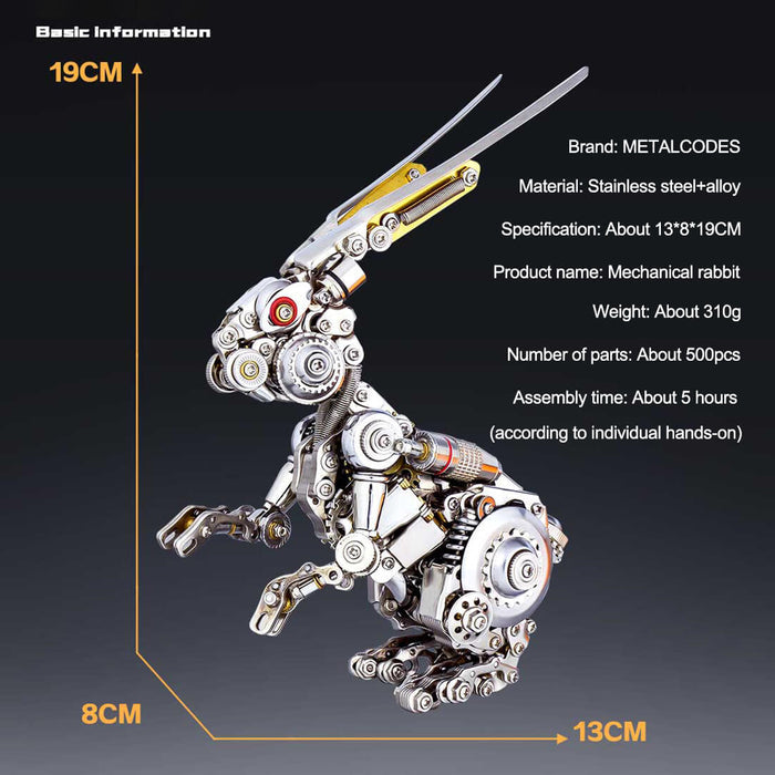 DIY Assembly Mechanical Metal 3D Rabbit Bunny Beast Fight with Monkey King Wukong Animal Model Jigsaw Puzzle Toy