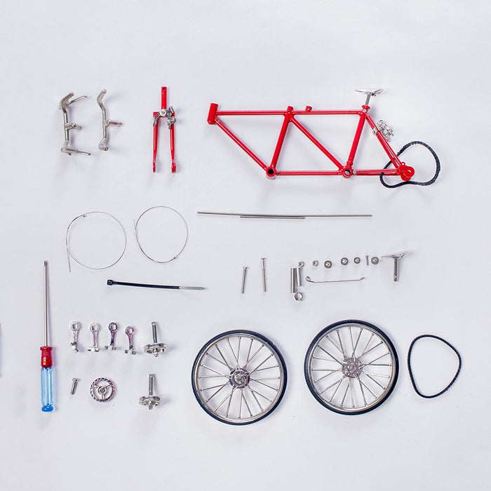 DIY Assembly Tandem Bicycle Metal Model Puzzle Kit Toy