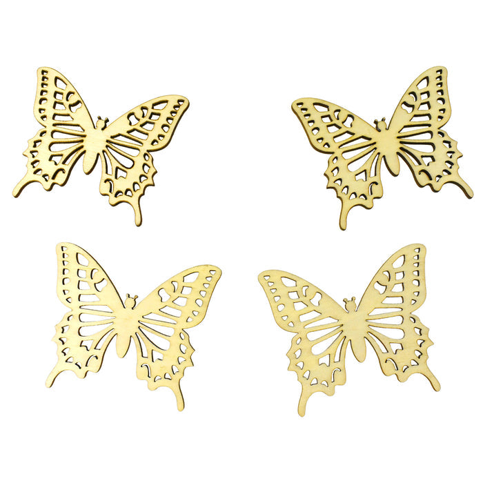 DIY Butterfly Laser Cut Craft Wood Shapes, 3-1/8-Inch, 4-Count