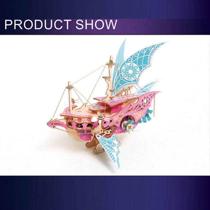 DIY Fantasy Arabian Spaceship 3D Wooden Steampunk Toy Model