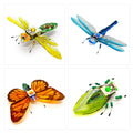DIY Insect Kit Electronic Dragonfly Butterfly Cicada Vespa Handmade Model with LED Lights