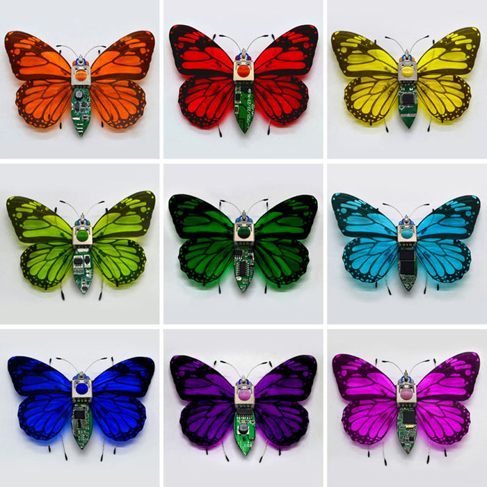 DIY Insect Kit Electronic Dragonfly Butterfly Cicada Vespa Handmade Model with LED Lights