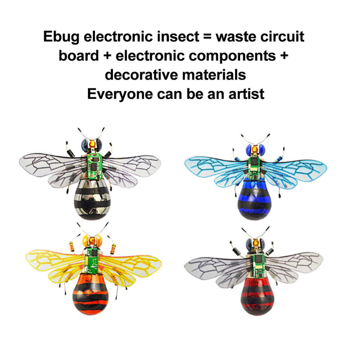 DIY Insect Model Handmade Worker Bee Home Decor Gift Toys 4 Pcs with Light