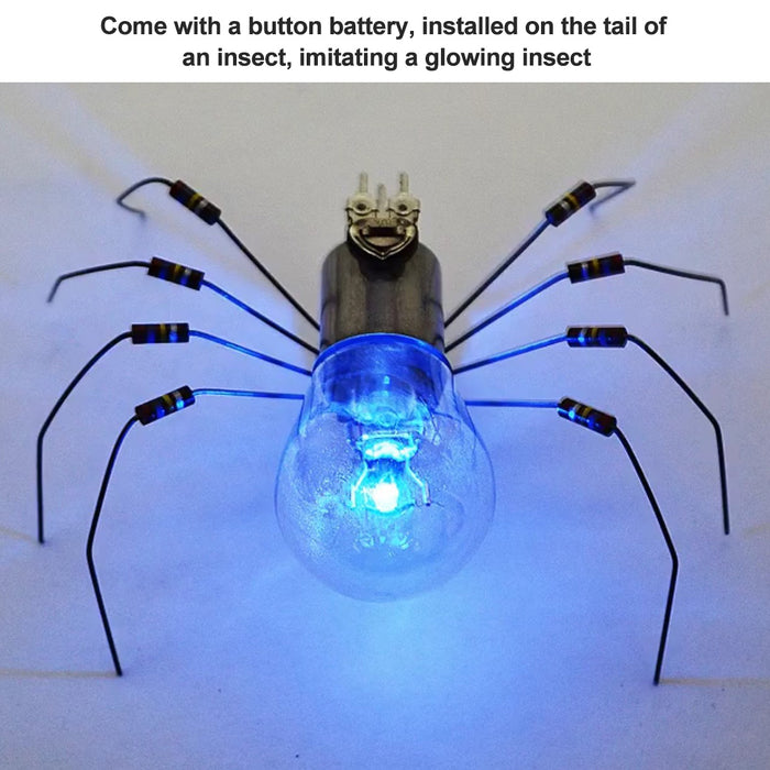 DIY Insect Toys Set Bee Spider Mosquito Electronic Handmade Model Kits with Light