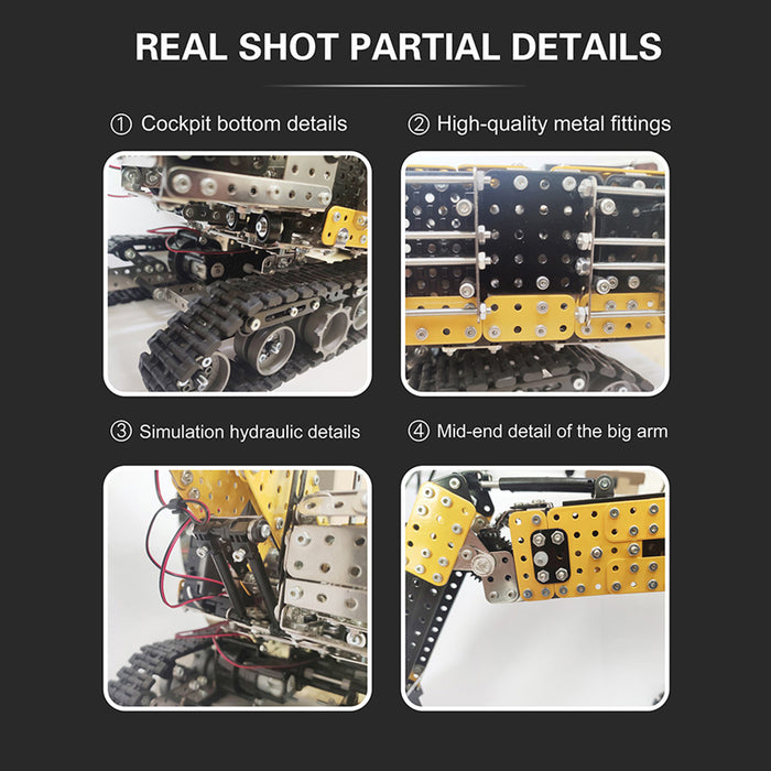 DIY Metal Assembly Model 2.4G 12CH Simulation Engineering Construction Vehicle Toy 2544Pcs
