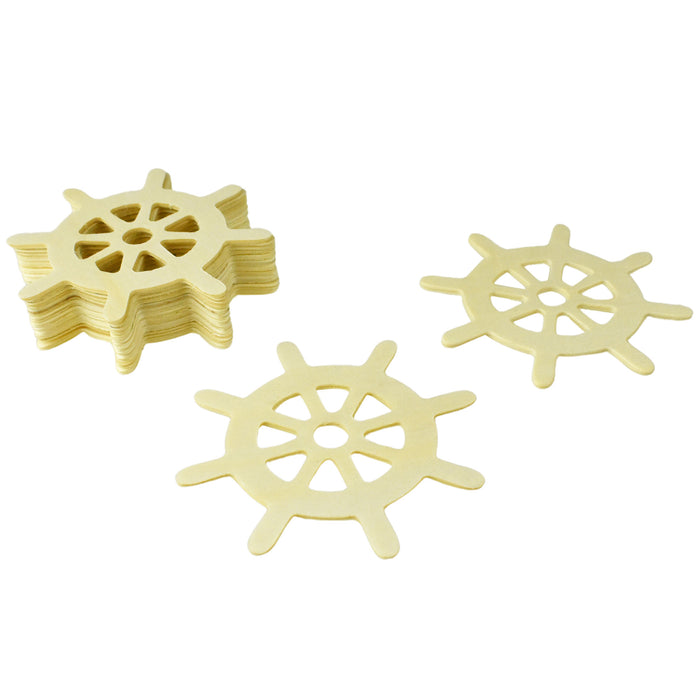 DIY Nautical Wheel Craft Wood Shapes, 3-1/8-Inch, 12-Count