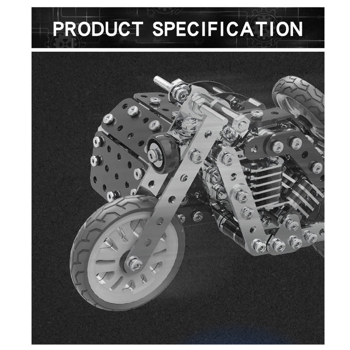 DIY Side Tricycle Assembly Model 3D Motorcycle Puzzle Kit Stainless Steel Screw Toys 377Pcs