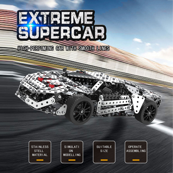 DIY Sports Car Puzzle Model High-Performance Cars Assembly 3D Metal Screw Kits 867Pcs
