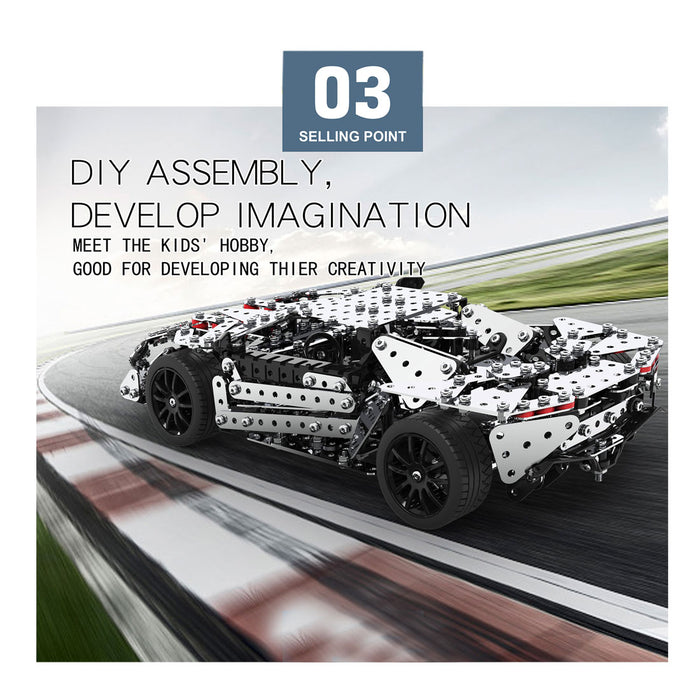 DIY Sports Car Puzzle Model High-Performance Cars Assembly 3D Metal Screw Kits 867Pcs