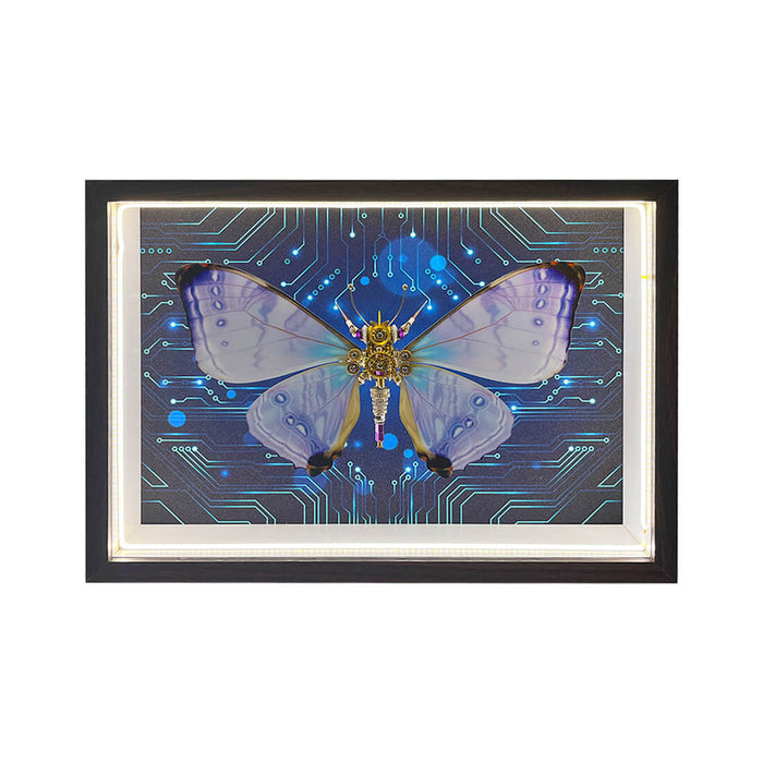DIY Steampunk Butterfly 3D Metal Model Kits with Circuit Board Framed Art