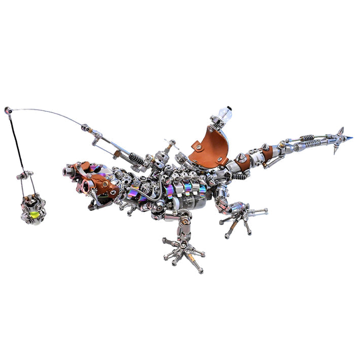 DIY Steampunk Chameleon Lizard Mechanical  3D Metal Model Kit 1000PCS Difficult Puzzle
