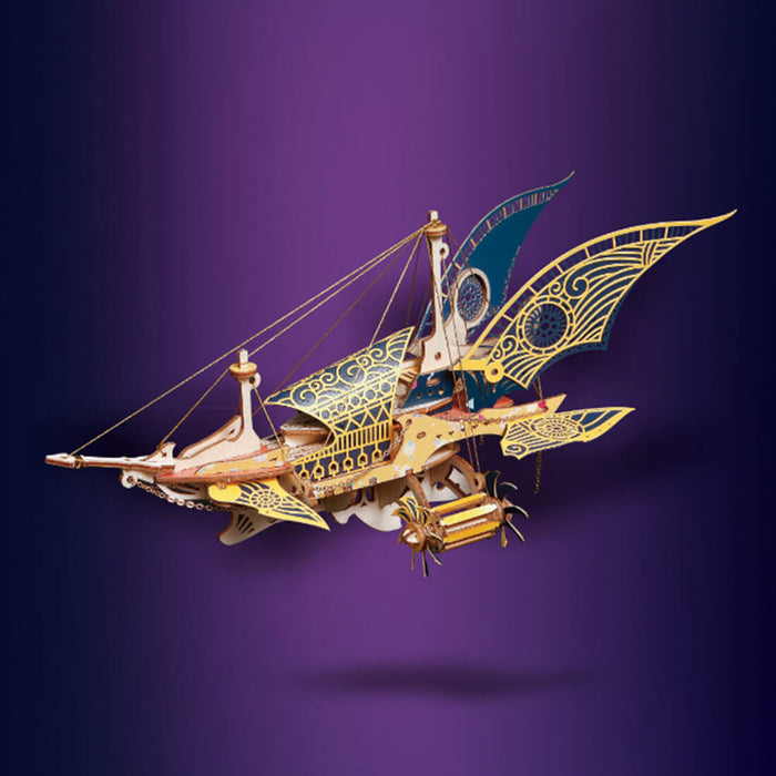 DIY Steampunk Fantasy Epic Style Spaceship 3D Wooden Puzzle Toy