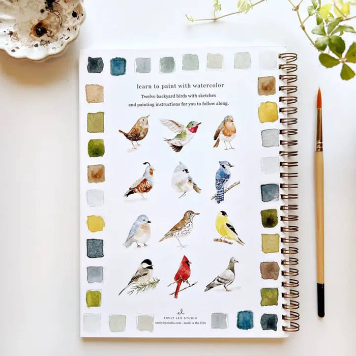 Emily Lex Studio Birds Watercolor Workbook back cover.