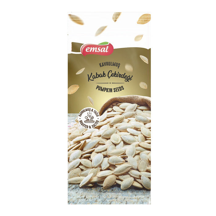 Emsal Roasted Pumpkin Seeds are a classic Turkish-style snack, carefully roasted and lightly salted for a clean, satisfying crunch.