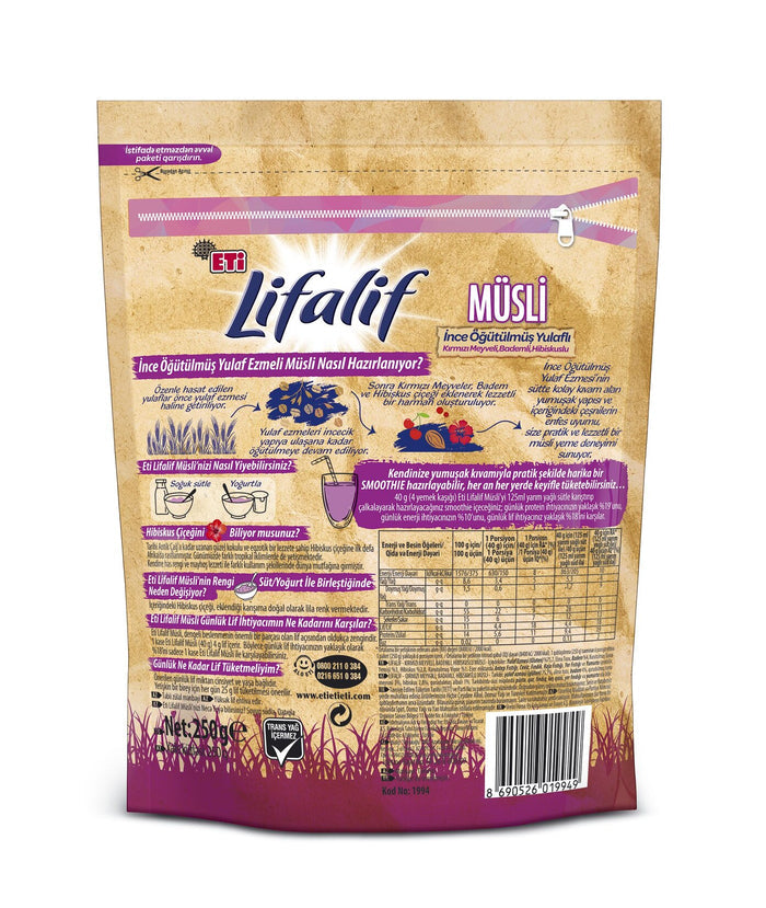 Lifalif Ince Ogutulmus Muesli with Hibiscus brings a vibrant twist to your morning routine.