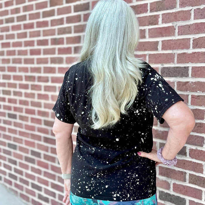 (EXTRA LARGE LEFT) Bleach Splatter Black "Sewing for My Sanity" | Unisex Tee