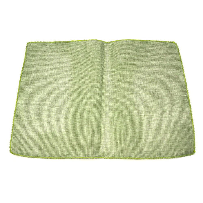 Faux Jute Rectangular Table Placemats, Moss Green, 19-Inch, 10-Count